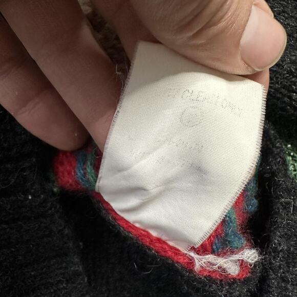 Woolrich Sweater Womens Large Gray Multi Christmas Ugly Cardigan Handknit Bear - Picture 6 of 12